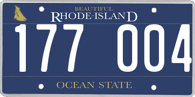 RI license plate 177004