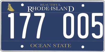 RI license plate 177005