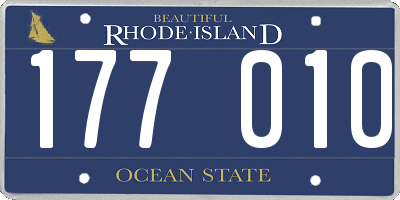 RI license plate 177010