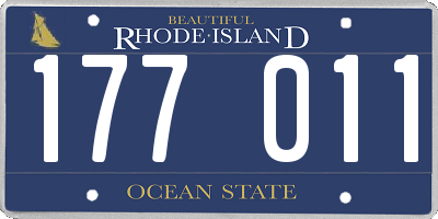 RI license plate 177011