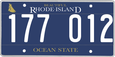 RI license plate 177012
