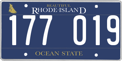 RI license plate 177019