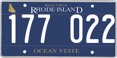 RI license plate 177022