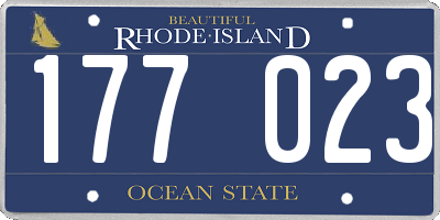 RI license plate 177023