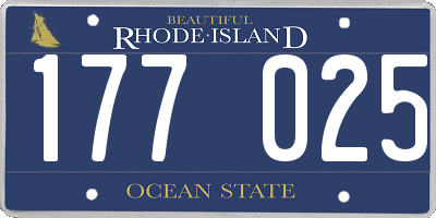 RI license plate 177025