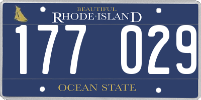 RI license plate 177029