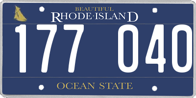 RI license plate 177040