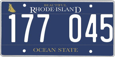 RI license plate 177045
