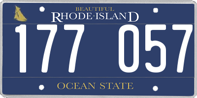 RI license plate 177057