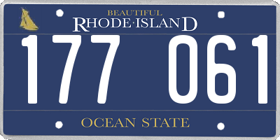 RI license plate 177061