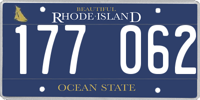RI license plate 177062
