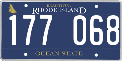 RI license plate 177068