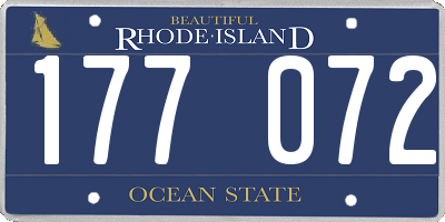 RI license plate 177072