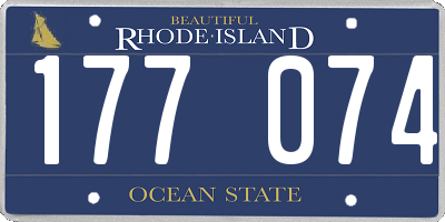 RI license plate 177074