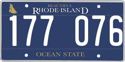 RI license plate 177076