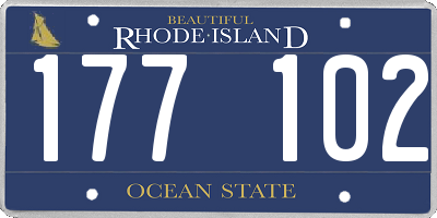 RI license plate 177102