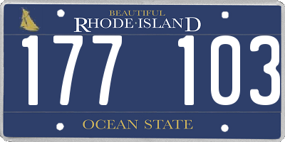 RI license plate 177103