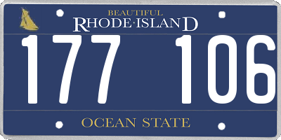 RI license plate 177106