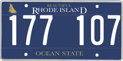 RI license plate 177107