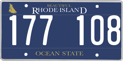RI license plate 177108