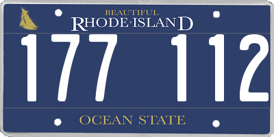 RI license plate 177112