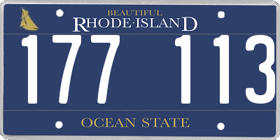 RI license plate 177113