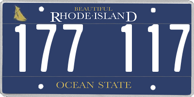 RI license plate 177117