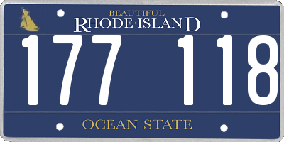 RI license plate 177118