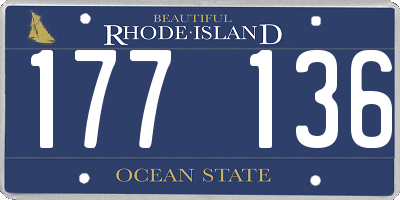 RI license plate 177136