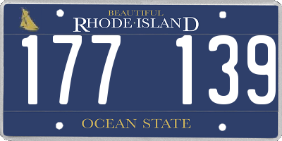 RI license plate 177139