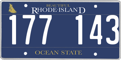 RI license plate 177143