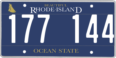RI license plate 177144