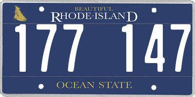 RI license plate 177147