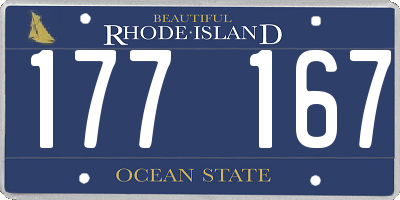 RI license plate 177167