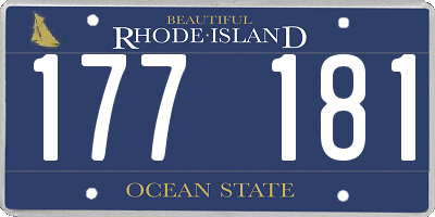 RI license plate 177181