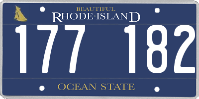 RI license plate 177182