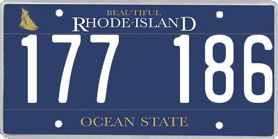 RI license plate 177186
