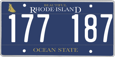 RI license plate 177187