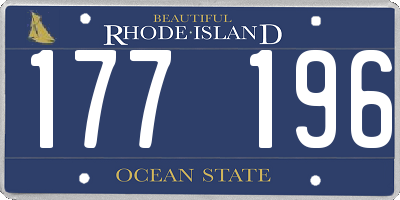 RI license plate 177196