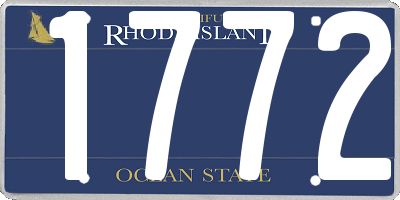 RI license plate 1772