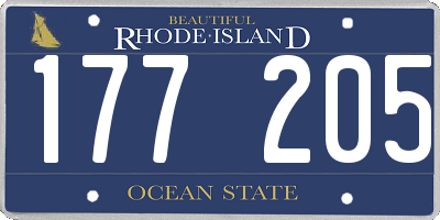 RI license plate 177205