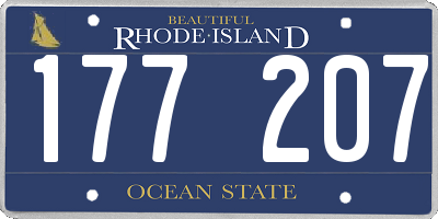 RI license plate 177207