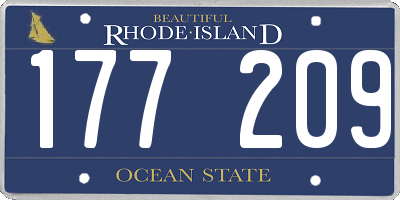 RI license plate 177209