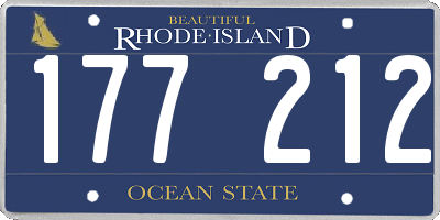 RI license plate 177212