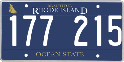 RI license plate 177215