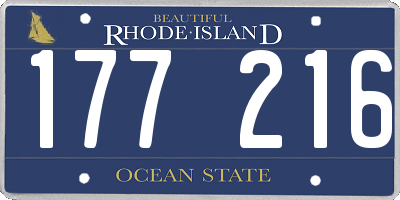 RI license plate 177216