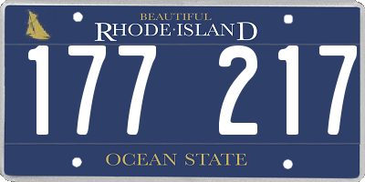 RI license plate 177217