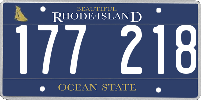 RI license plate 177218