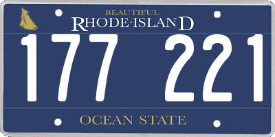 RI license plate 177221