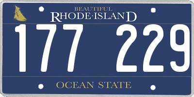 RI license plate 177229